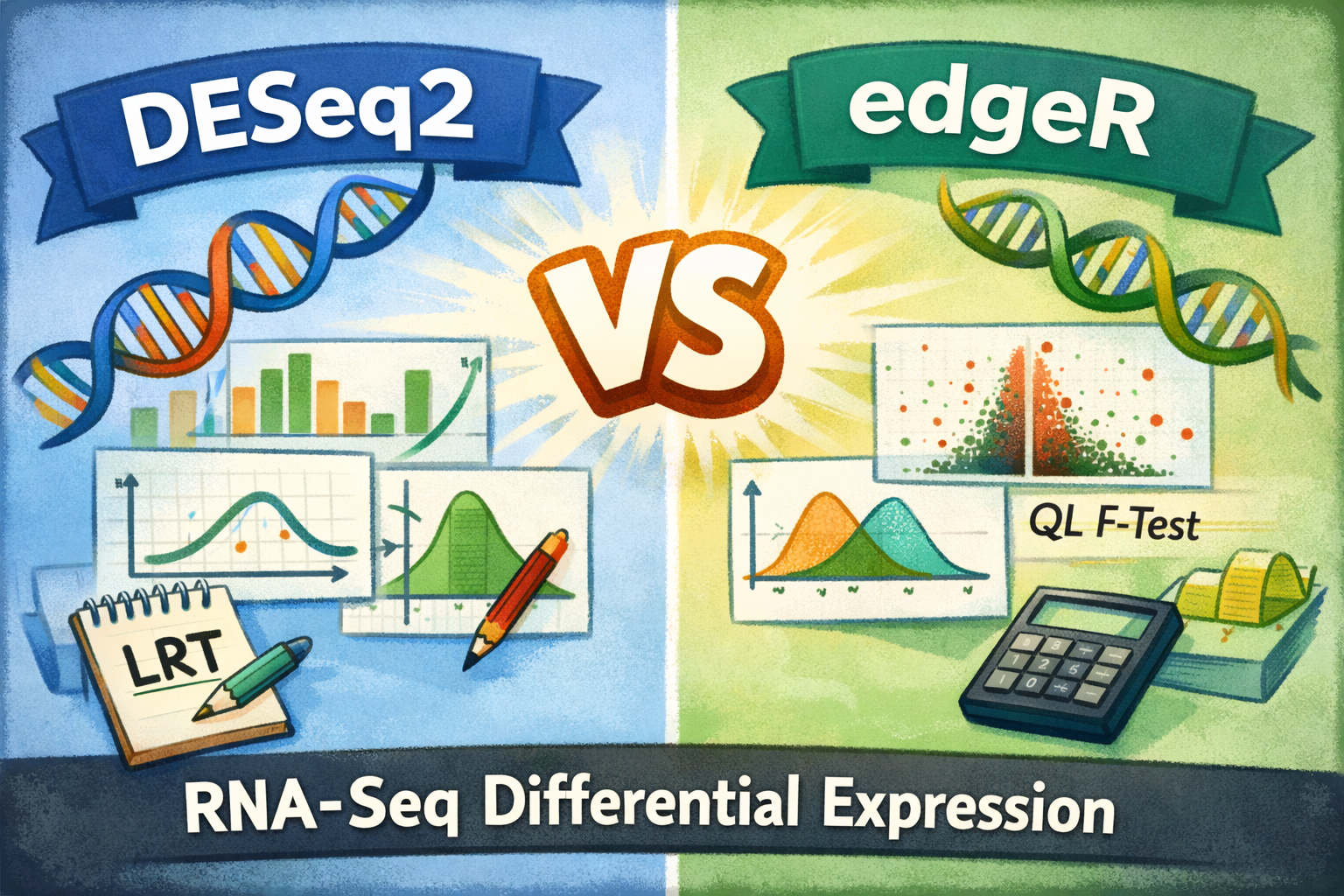 DESeq2 vs edgeR: A Practical Guide for RNA-seq Differential Expression